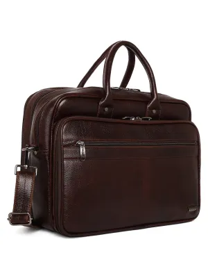 Brown Leather Portfolio Office / Laptop Bags ZP12103