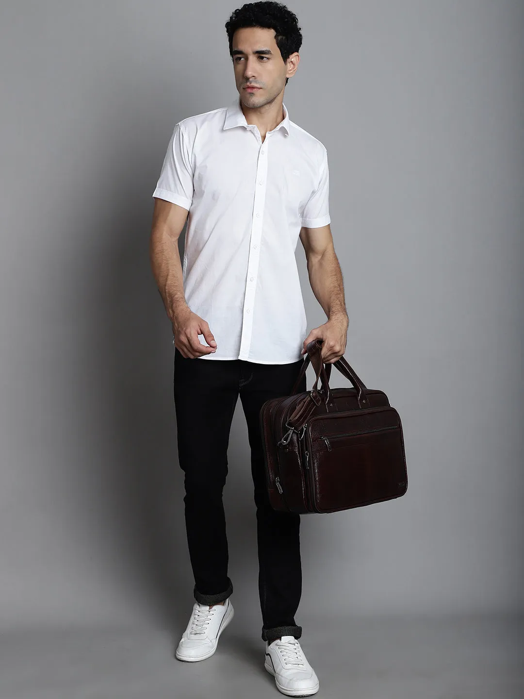 Brown Leather Portfolio Office / Laptop Bags ZP12103