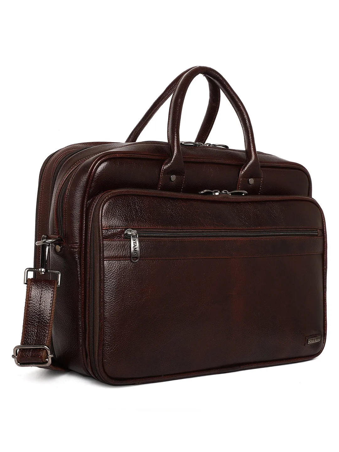 Brown Leather Portfolio Office / Laptop Bags ZP12103