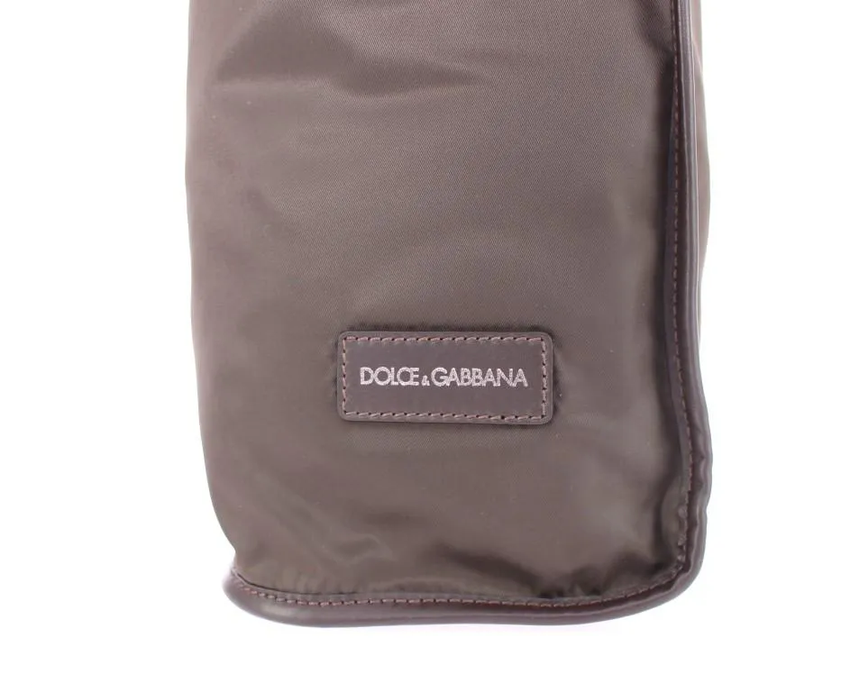 Brown nylon tote bag
