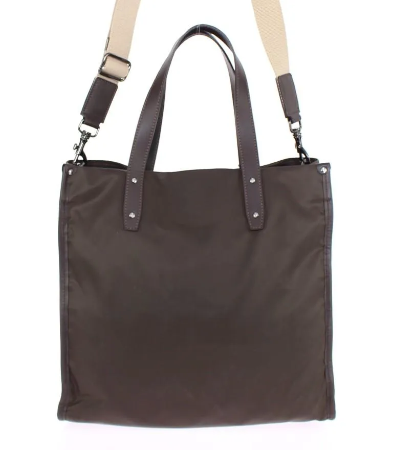 Brown nylon tote bag