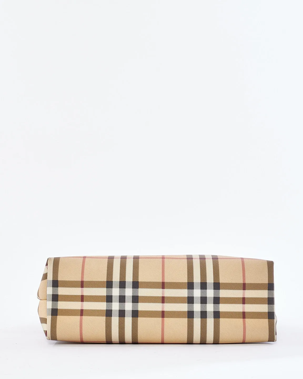 Burberry Beige Nova Check Coated Canvas Top Handle Tote Bag