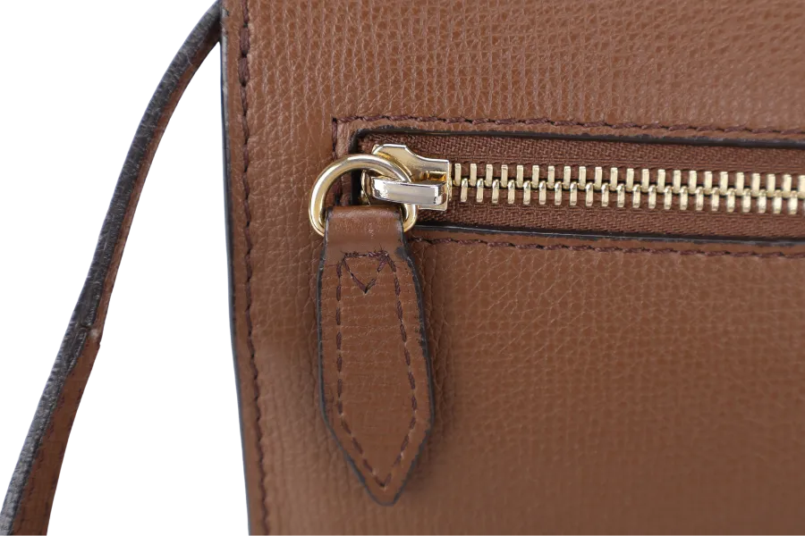 BURBERRY MACKEN SLING BAG SMALL BROWN HOUSE CHECK CANVAS GOLD HARDWARE NO DUST COVER