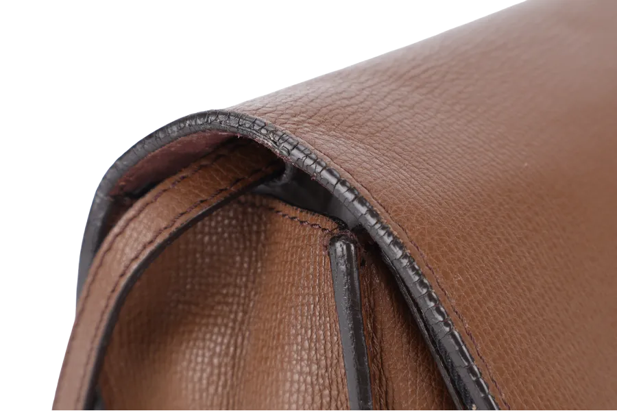BURBERRY MACKEN SLING BAG SMALL BROWN HOUSE CHECK CANVAS GOLD HARDWARE NO DUST COVER