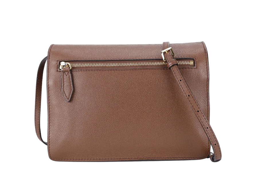 BURBERRY MACKEN SLING BAG SMALL BROWN HOUSE CHECK CANVAS GOLD HARDWARE NO DUST COVER