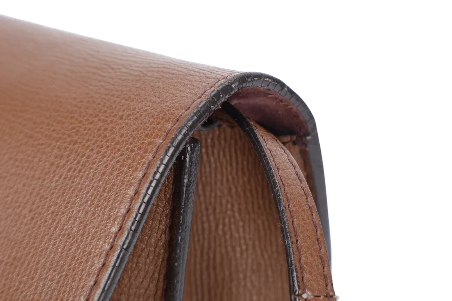 BURBERRY MACKEN SLING BAG SMALL BROWN HOUSE CHECK CANVAS GOLD HARDWARE NO DUST COVER