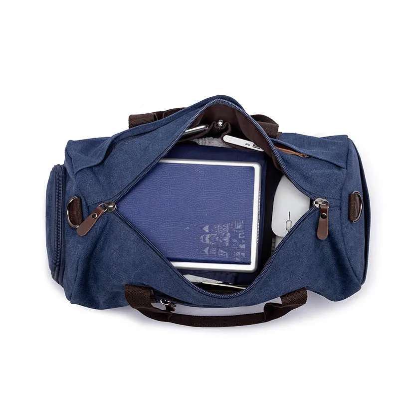 Canvas Duffel Bag For Mens Canvas Weekender Bag Men's Gym Bag Fashion Carry On Bag