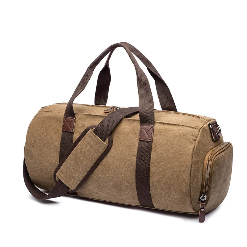 Canvas Duffel Bag For Mens Canvas Weekender Bag Men's Gym Bag Fashion Carry On Bag