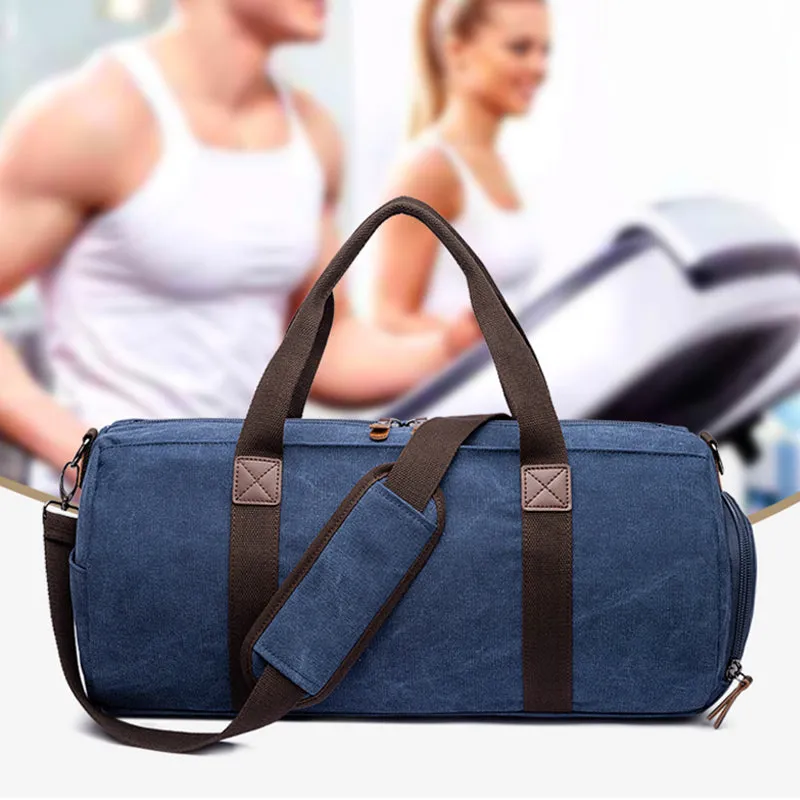Canvas Duffel Bag For Mens Canvas Weekender Bag Men's Gym Bag Fashion Carry On Bag