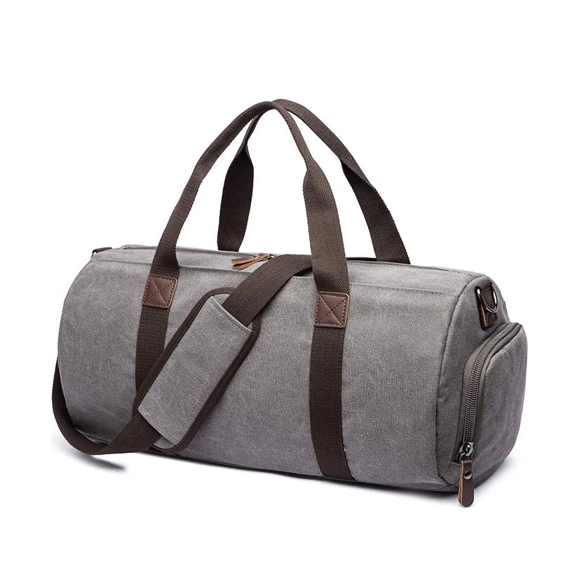 Canvas Duffel Bag For Mens Canvas Weekender Bag Men's Gym Bag Fashion Carry On Bag