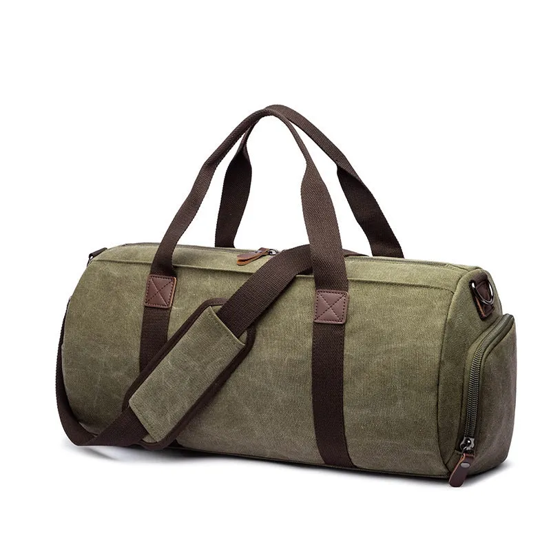 Canvas Duffel Bag For Mens Canvas Weekender Bag Men's Gym Bag Fashion Carry On Bag