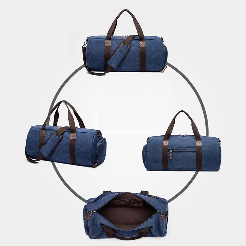 Canvas Duffel Bag For Mens Canvas Weekender Bag Men's Gym Bag Fashion Carry On Bag