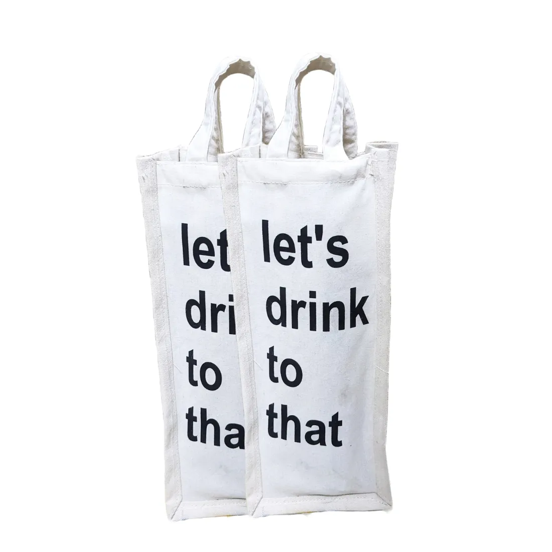 Canvas White Wine Bottle Bags for Cocktail Party
