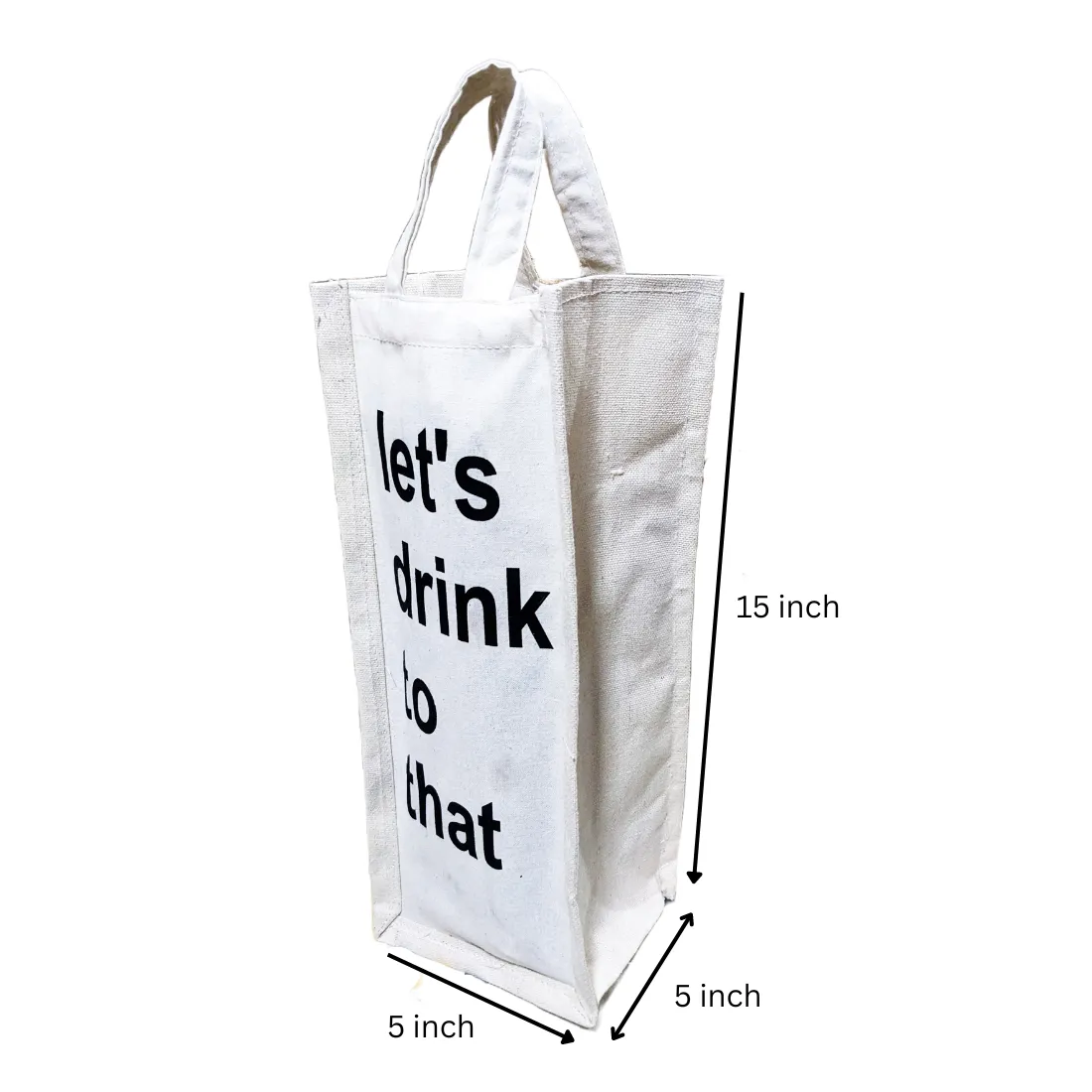 Canvas White Wine Bottle Bags for Cocktail Party