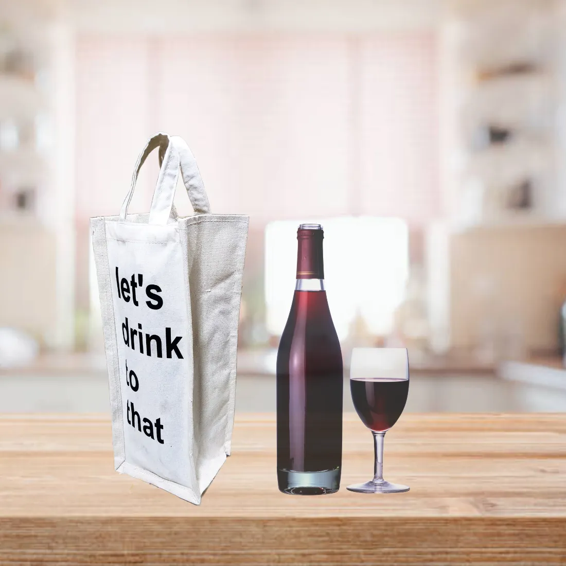 Canvas White Wine Bottle Bags for Cocktail Party