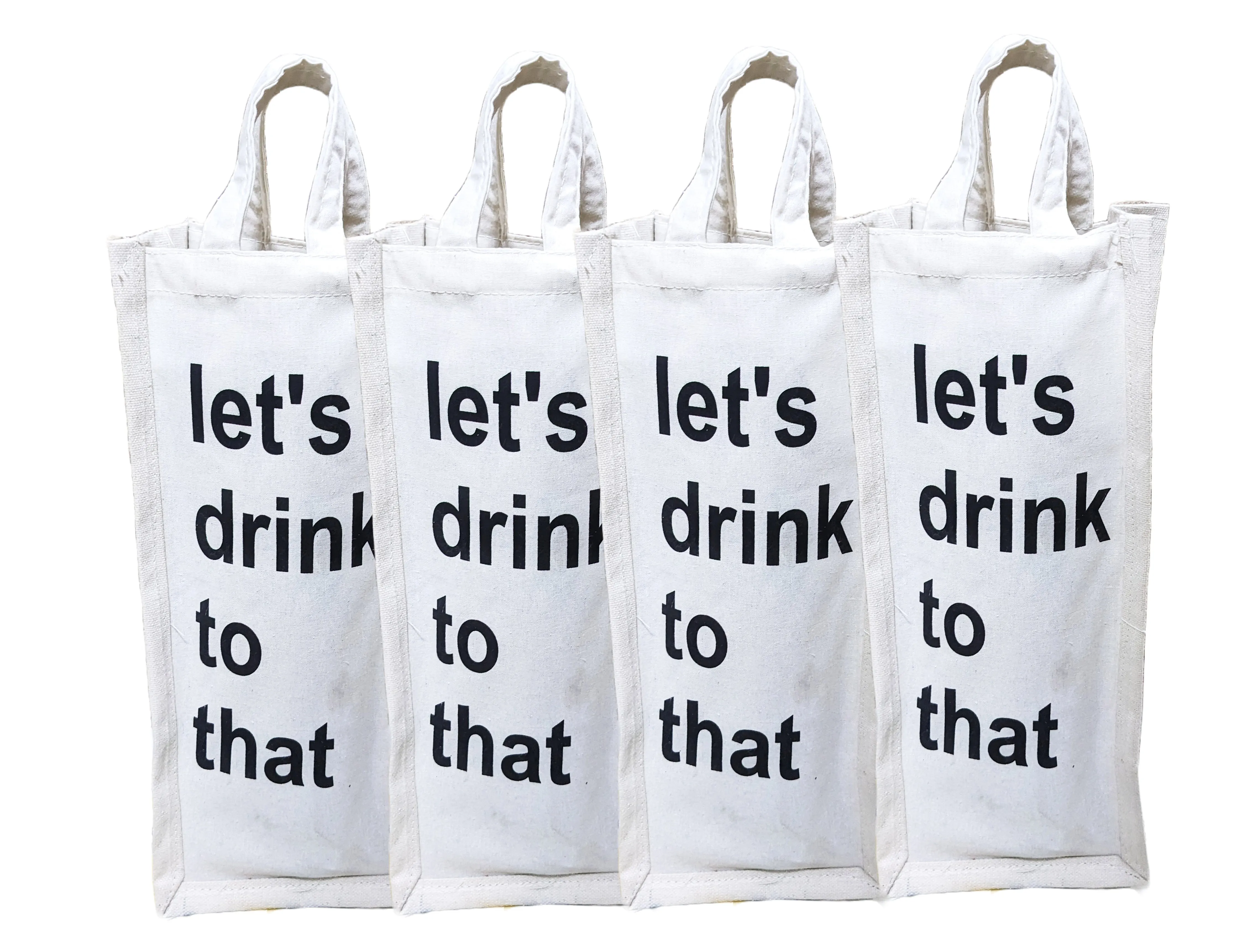 Canvas White Wine Bottle Bags for Cocktail Party
