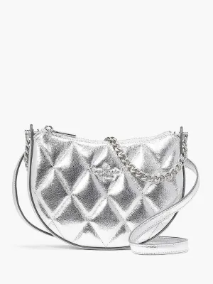 Carey Metallic Quilted Leather Zip Top Crossbody