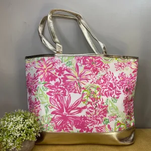 Carry All Bag - Pink Green Floral with Pineapple