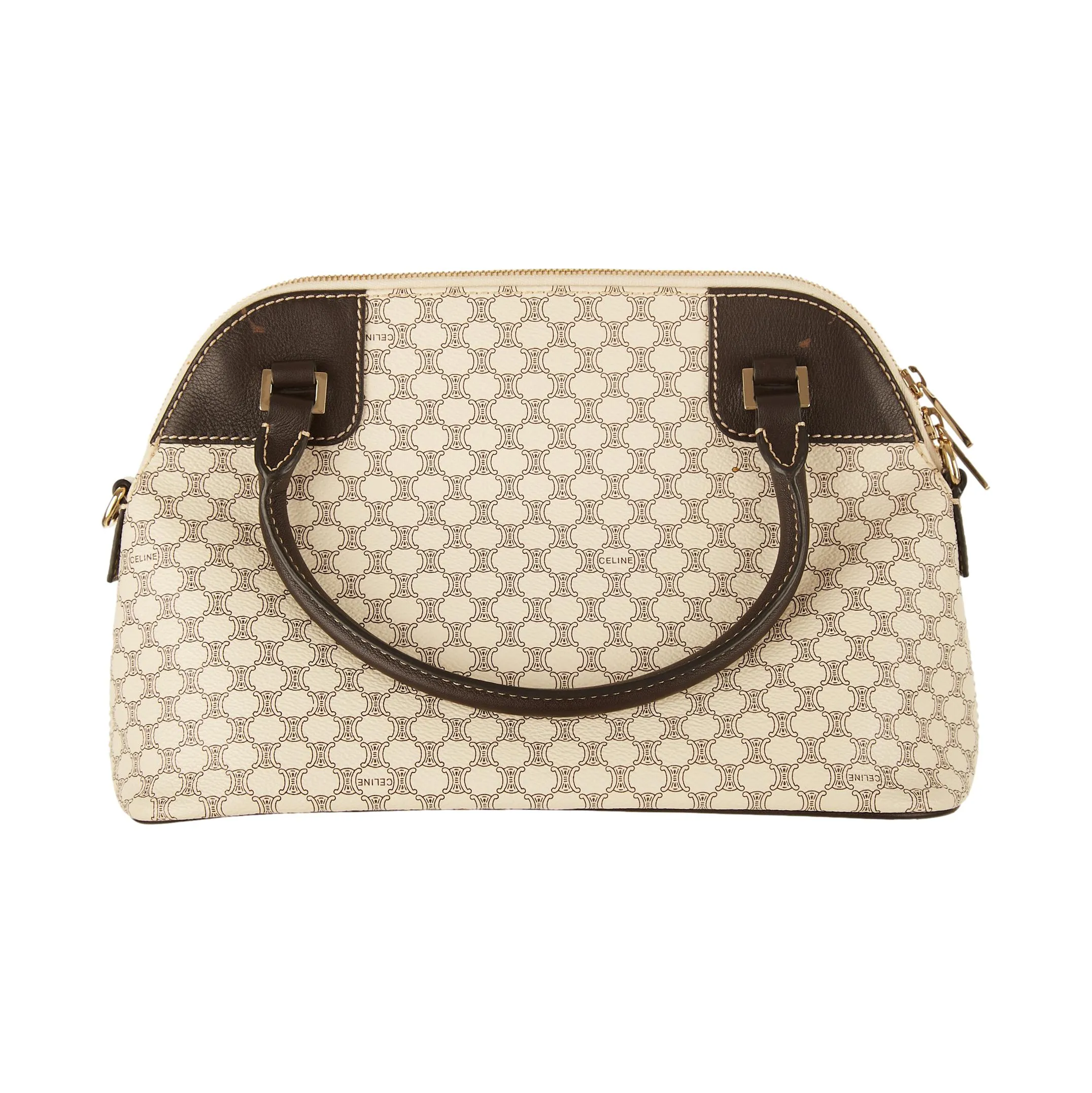 Celine White Macadam 2Way Bag