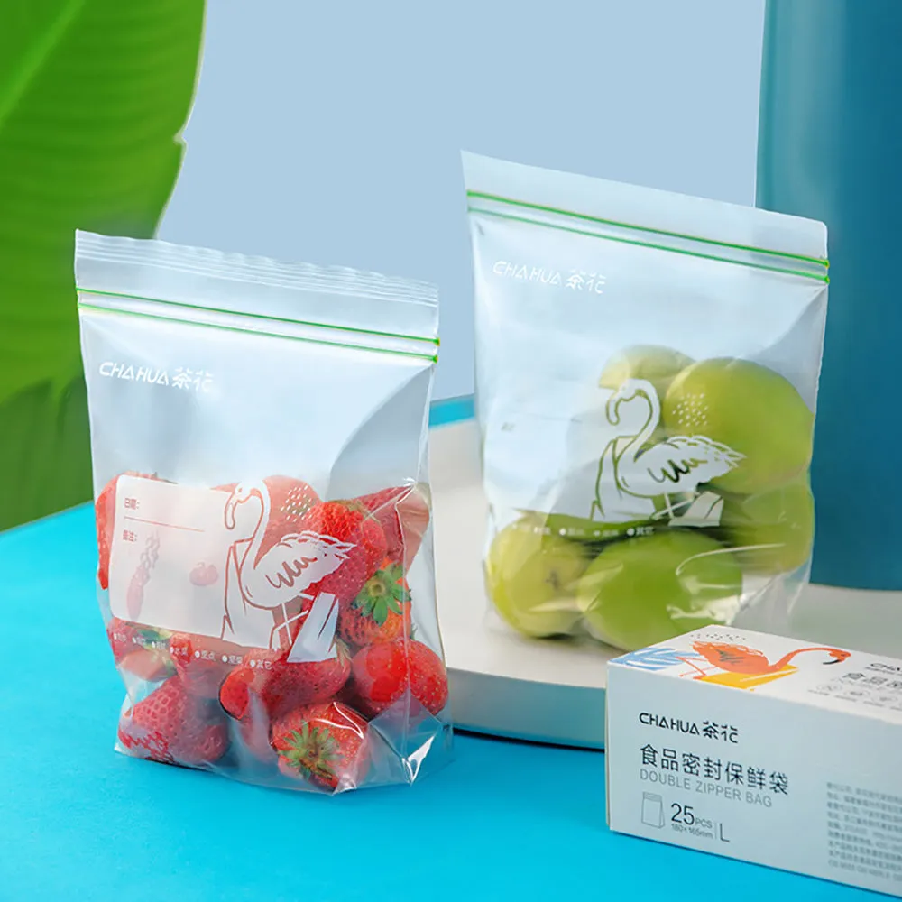 Chahua Double Zipper Food Storage Bags - Extra Large, 15 Pieces