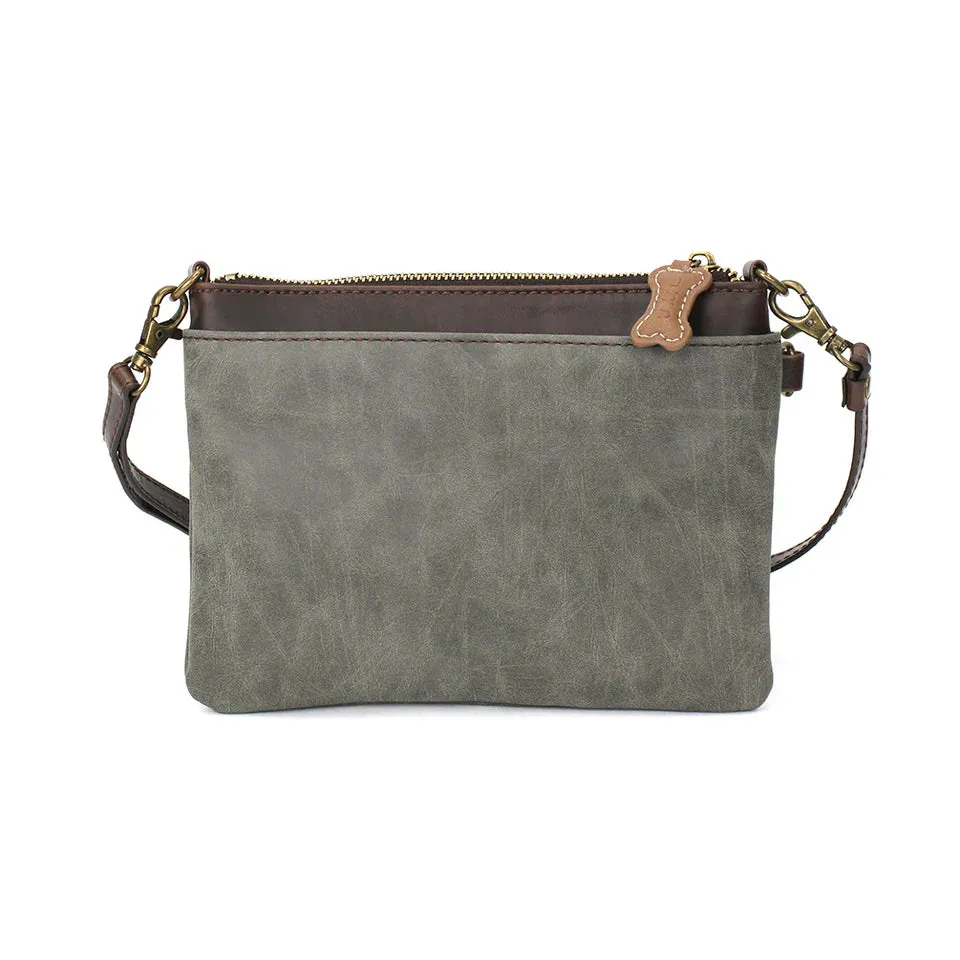 Chala Mini Crossbody - Teal Paw Print (Gray)