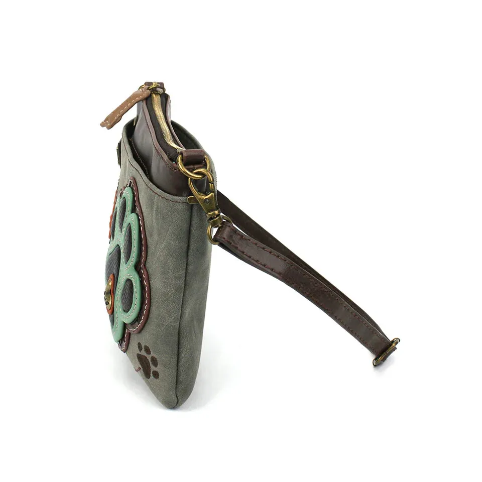 Chala Mini Crossbody - Teal Paw Print (Gray)