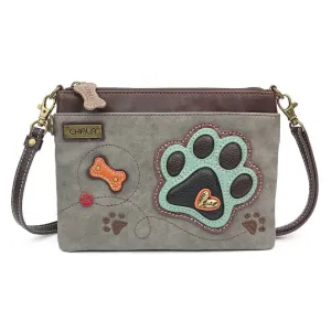 Chala Mini Crossbody - Teal Paw Print (Gray)
