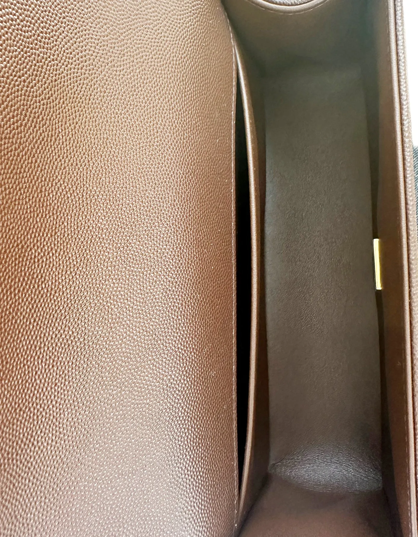 Chanel 2023 NEW Brown Caviar Leather Quilted Medium Boy Bag