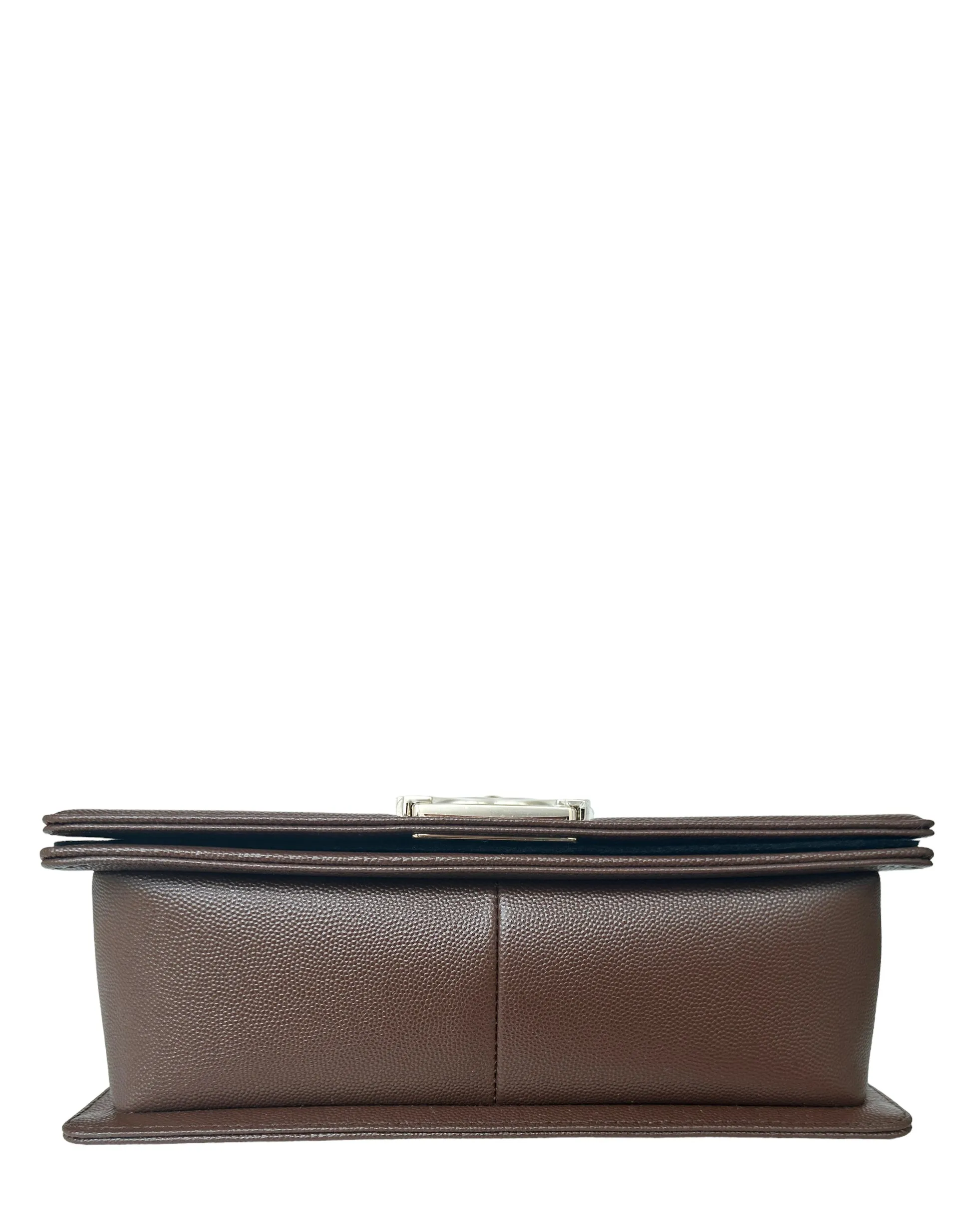 Chanel 2023 NEW Brown Caviar Leather Quilted Medium Boy Bag