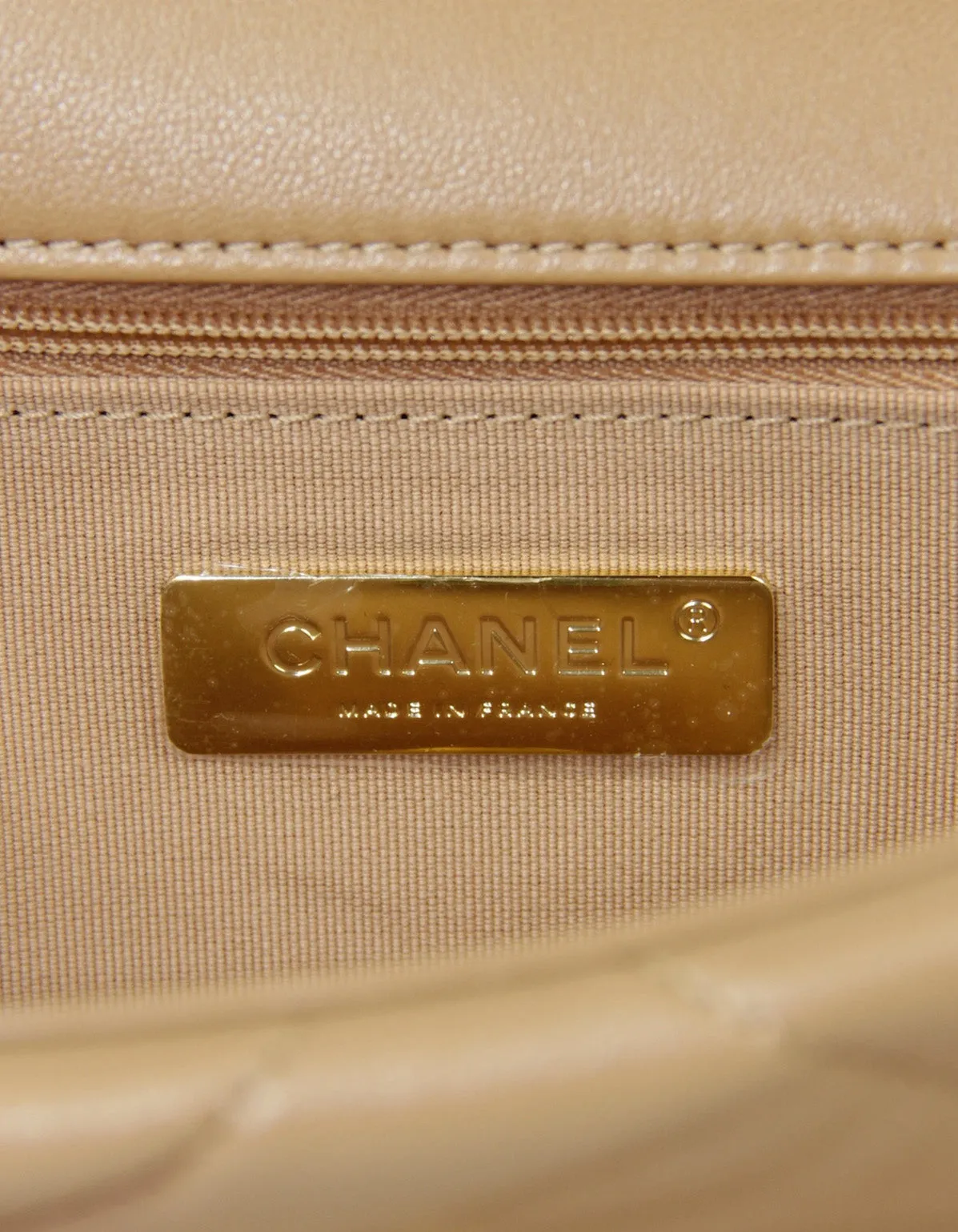 Chanel 2024 Dark Beige Lambskin Quilted Medium 19 Bag