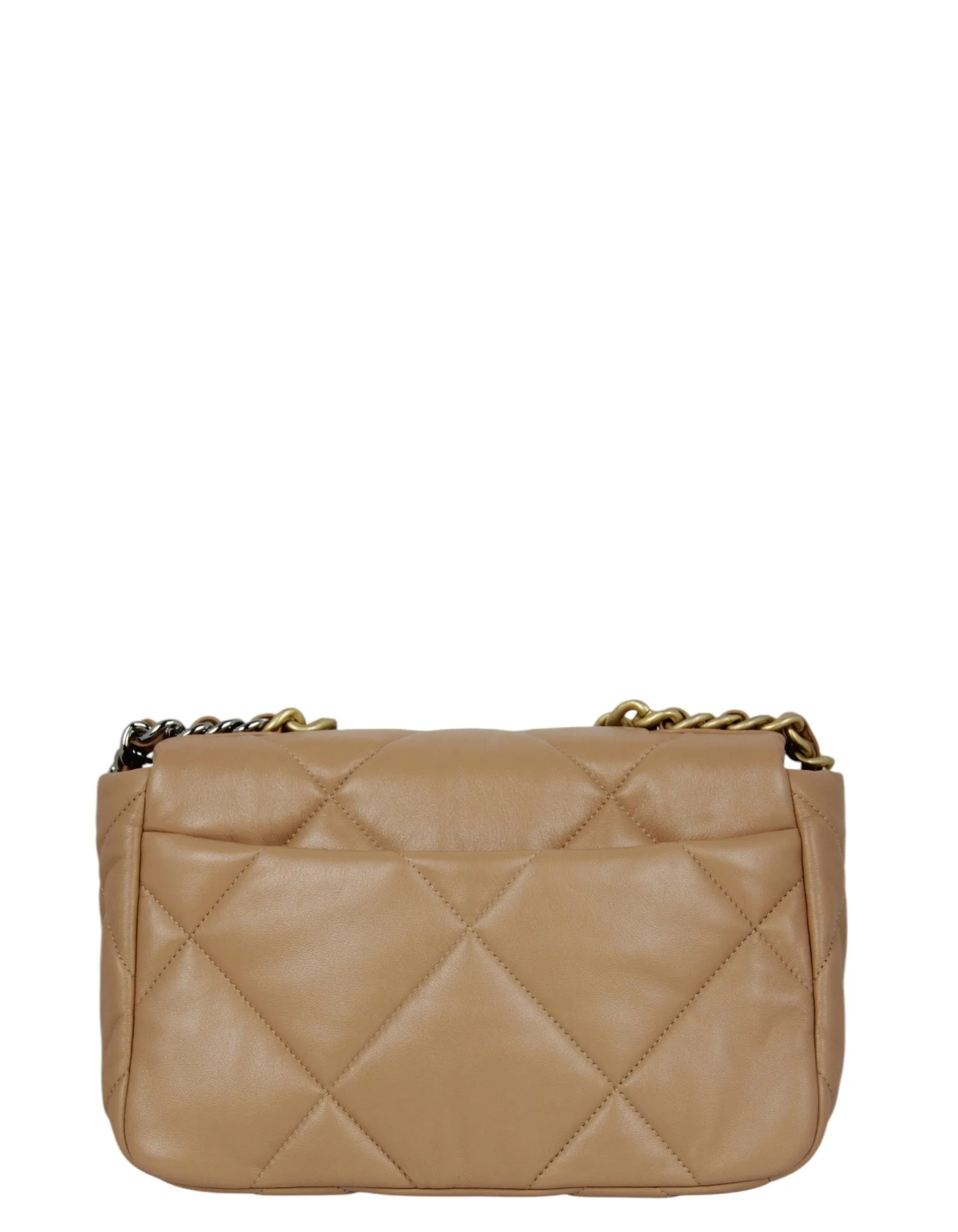 Chanel 2024 Dark Beige Lambskin Quilted Medium 19 Bag