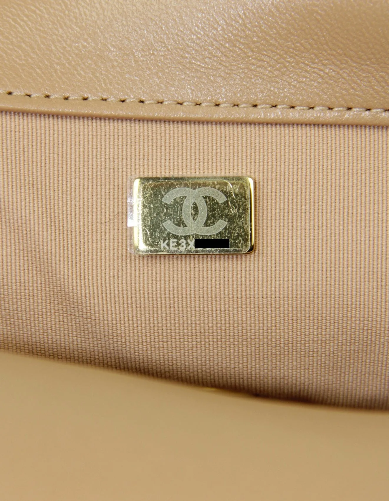 Chanel 2024 Dark Beige Lambskin Quilted Medium 19 Bag