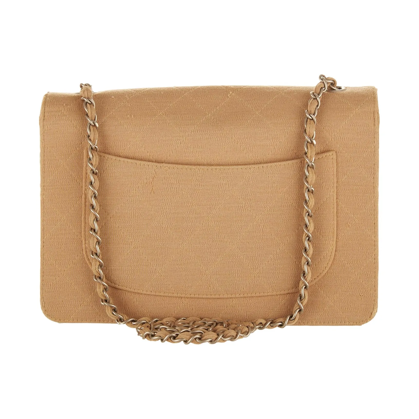 Chanel Beige Quilted Chain Flap Bag