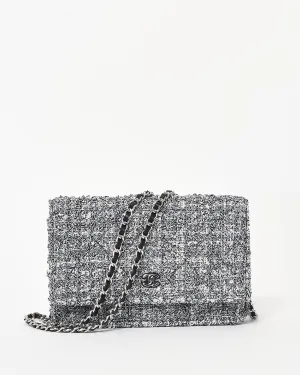 Chanel Black & White Tweed Wallet On Chain SHW