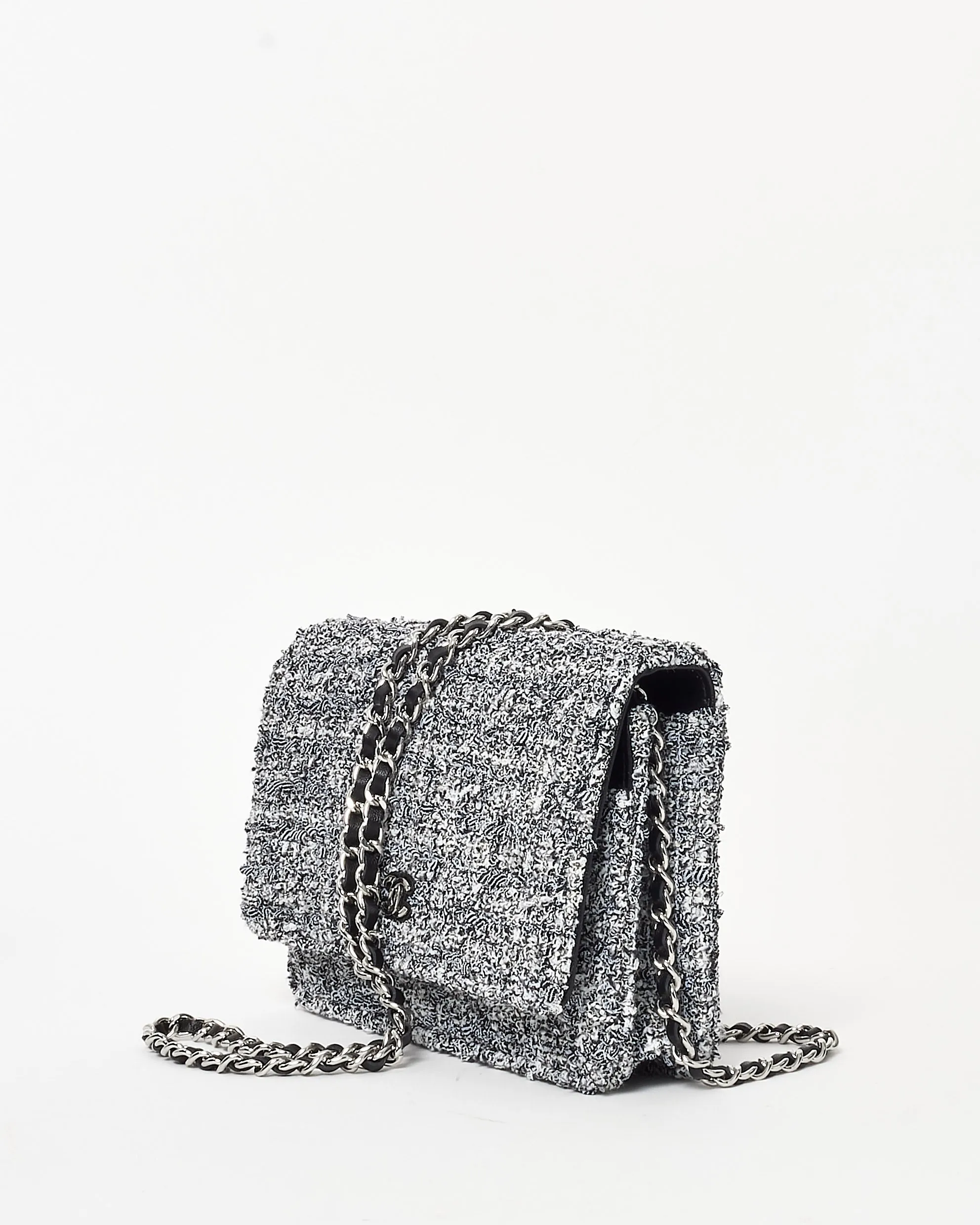 Chanel Black & White Tweed Wallet On Chain SHW