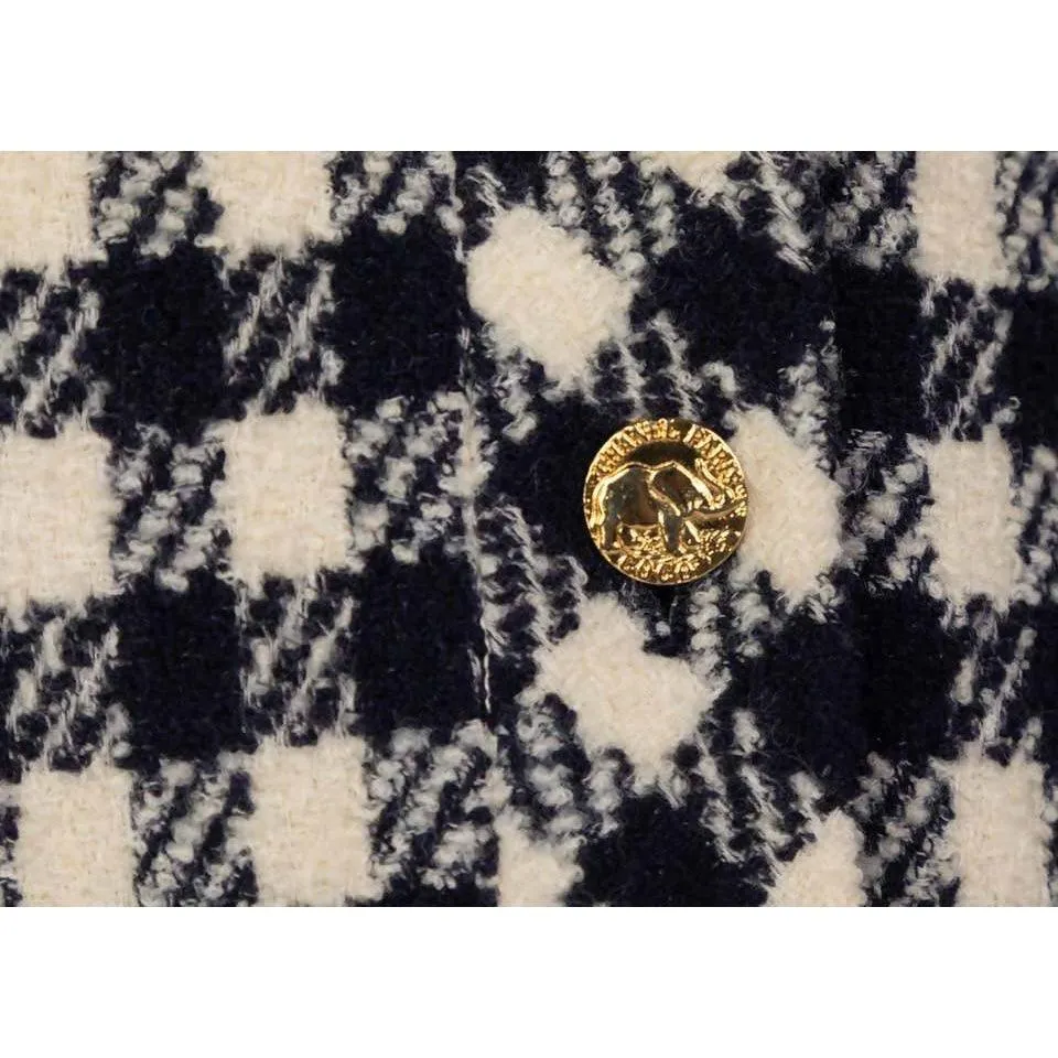CHANEL Black & White Wool Cardigan | Size 40FR