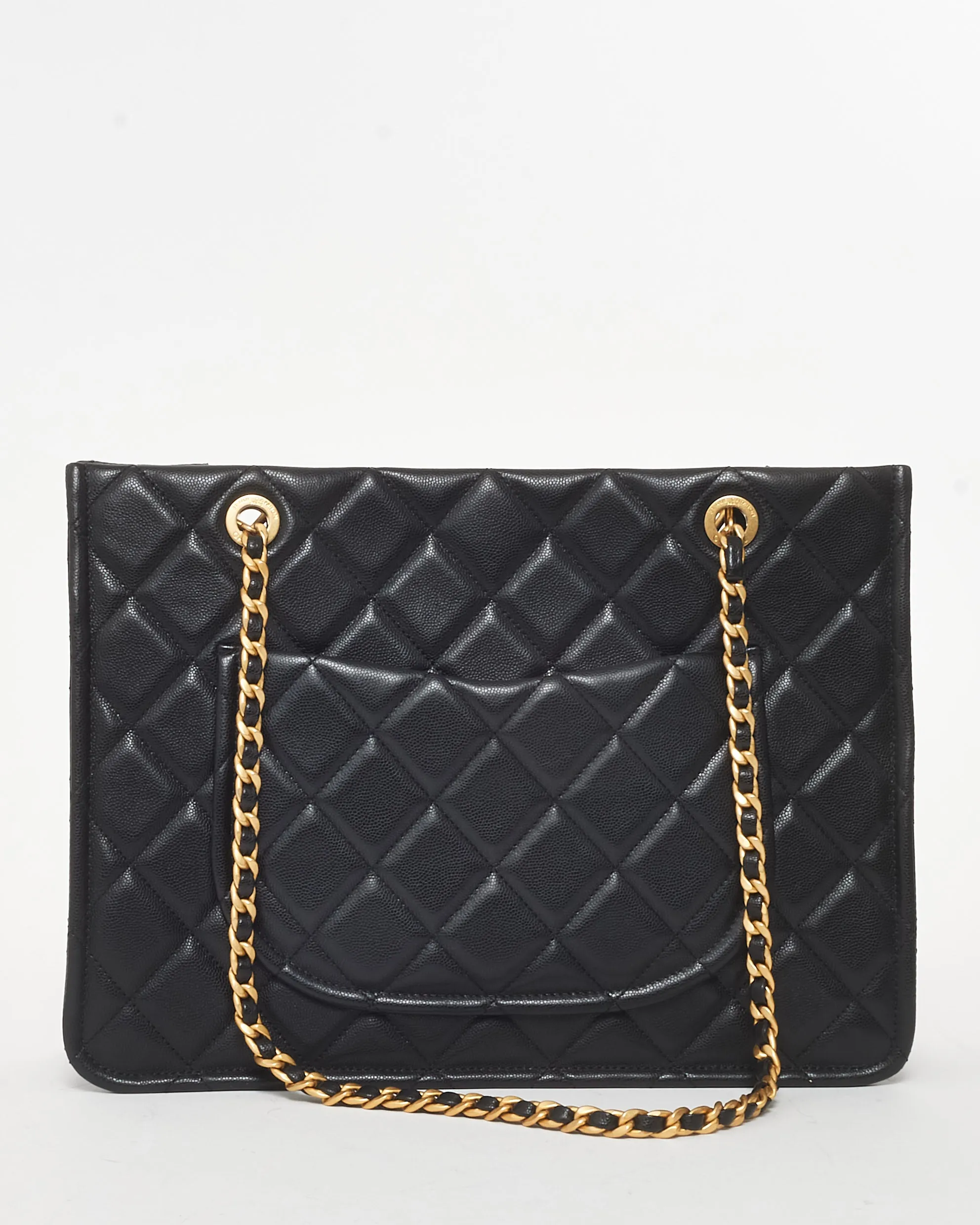 Chanel Black Caviar Leather Sweet Classic Shopping Tote Bag GHW