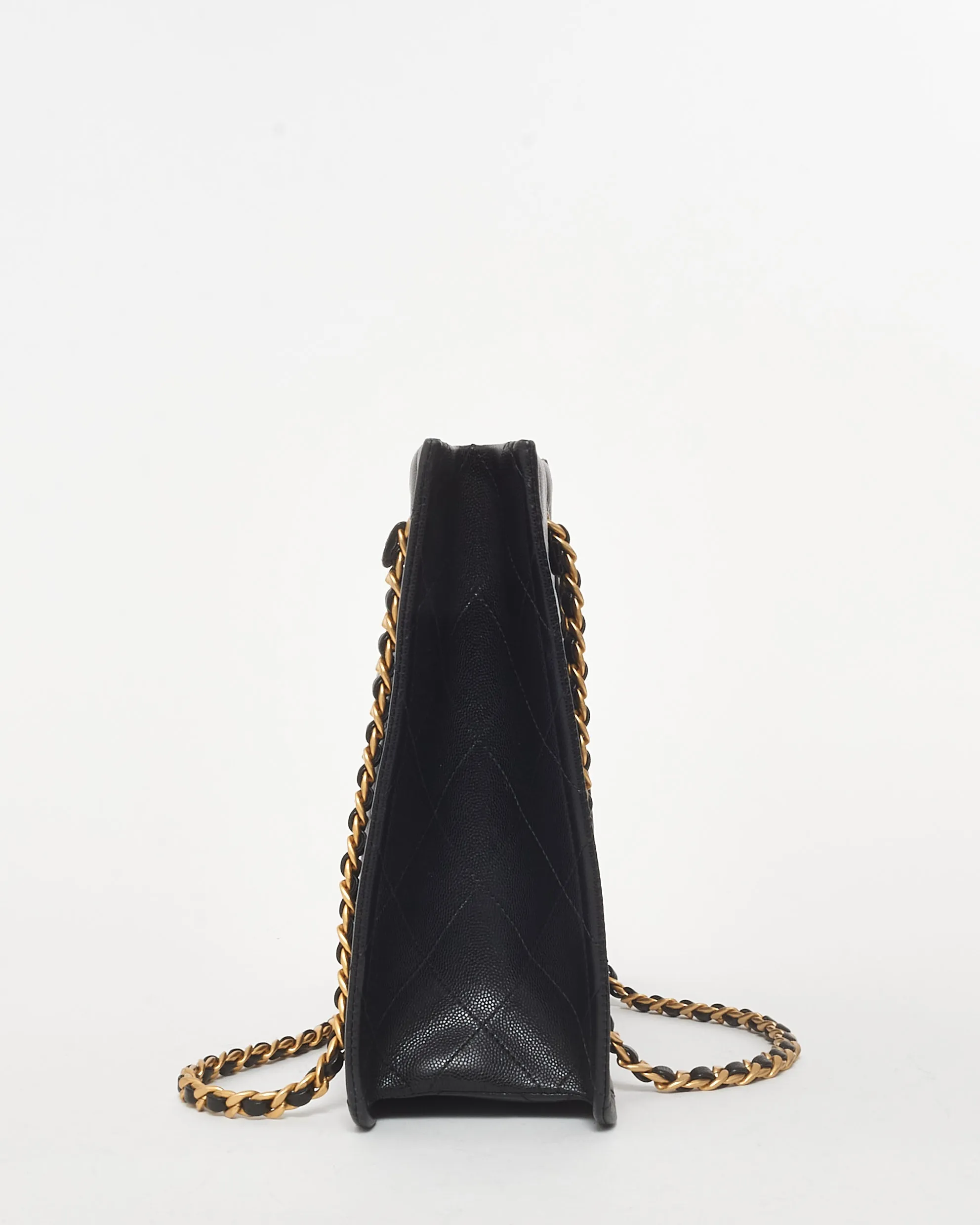 Chanel Black Caviar Leather Sweet Classic Shopping Tote Bag GHW