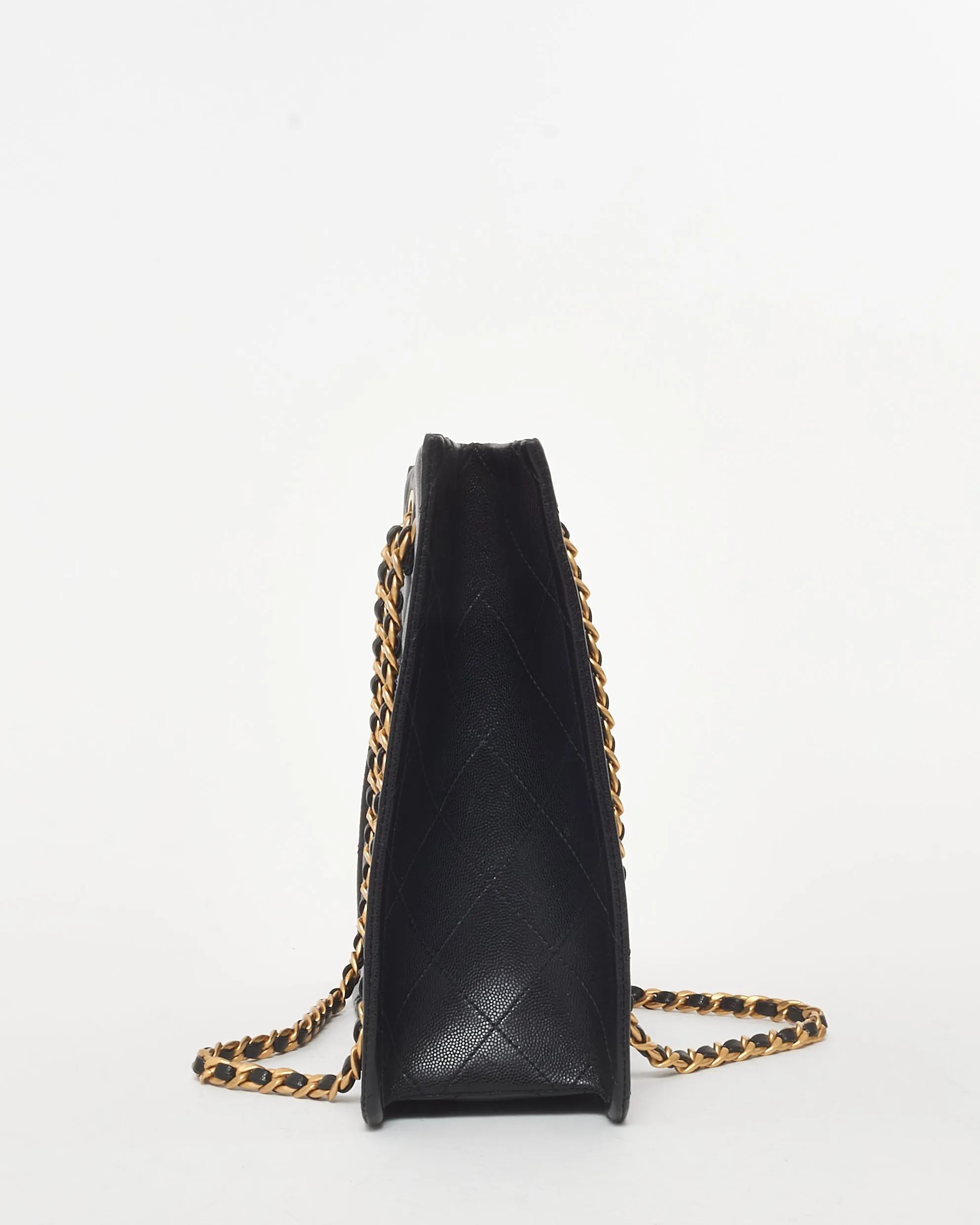 Chanel Black Caviar Leather Sweet Classic Shopping Tote Bag GHW