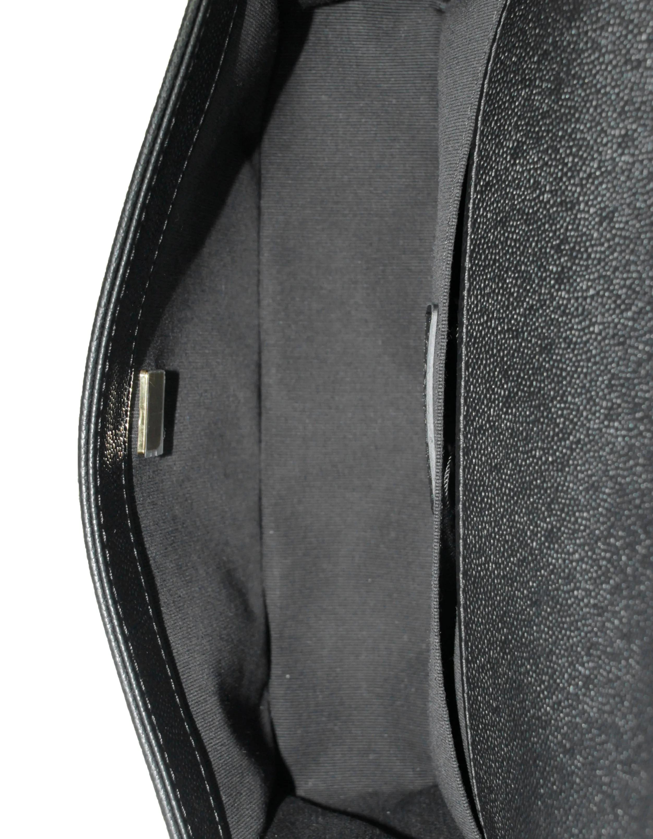 Chanel Black Caviar Quilted Medium Chain Through Boy Flap