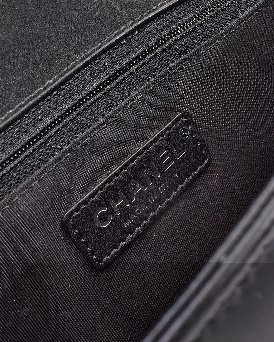 Chanel Black Chevron Leather Old Medium Boy Bag