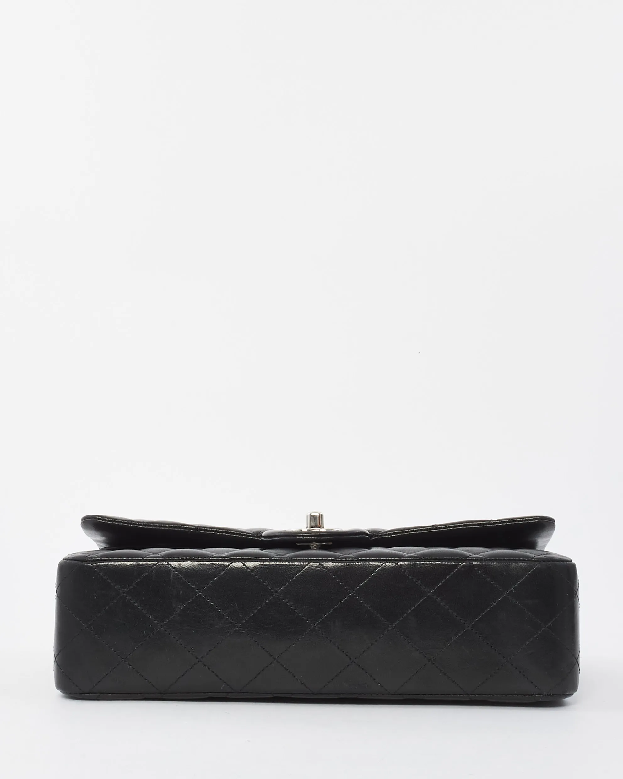 Chanel Black Lambskin Leather Classic Medium Double Flap Bag with SHW