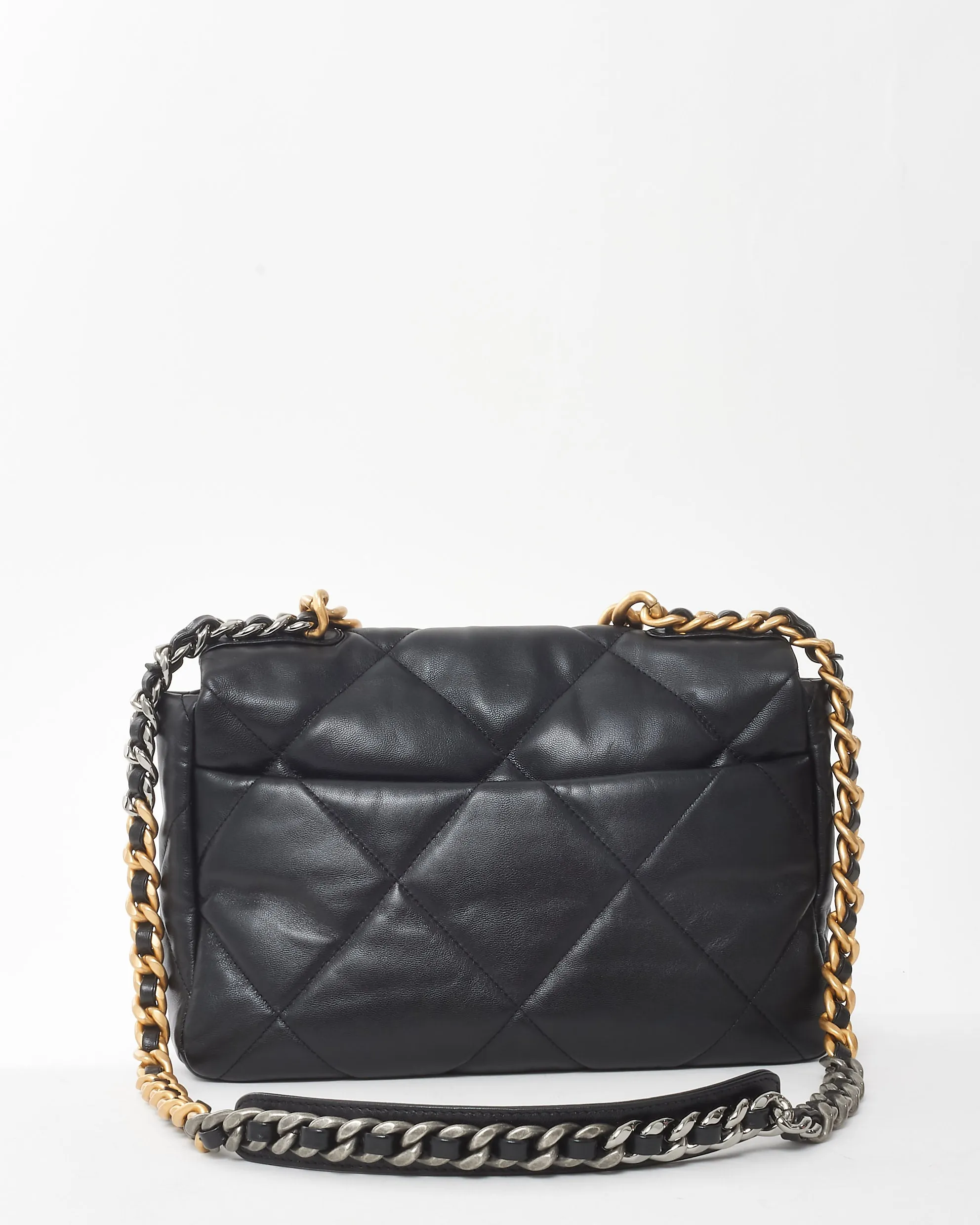 Chanel Black Lambskin Leather Medium Chanel 19 Bag