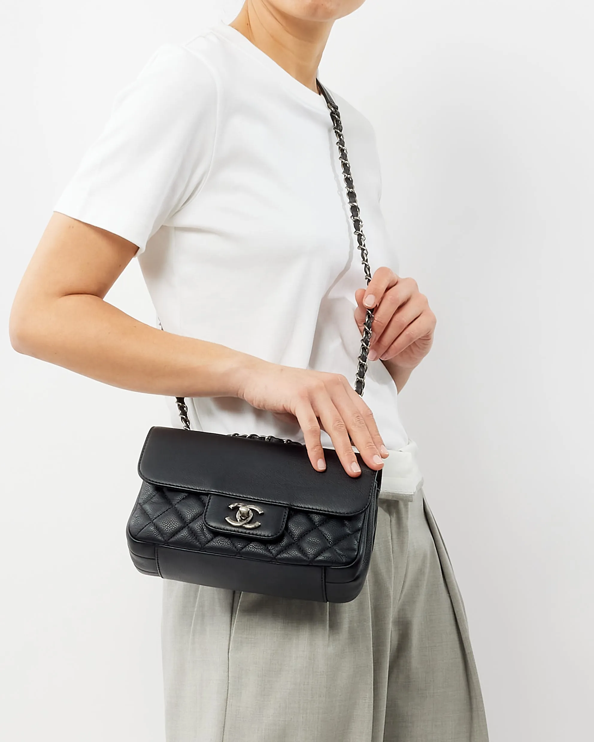 Chanel Black Leather "All About" Small Flap Bag