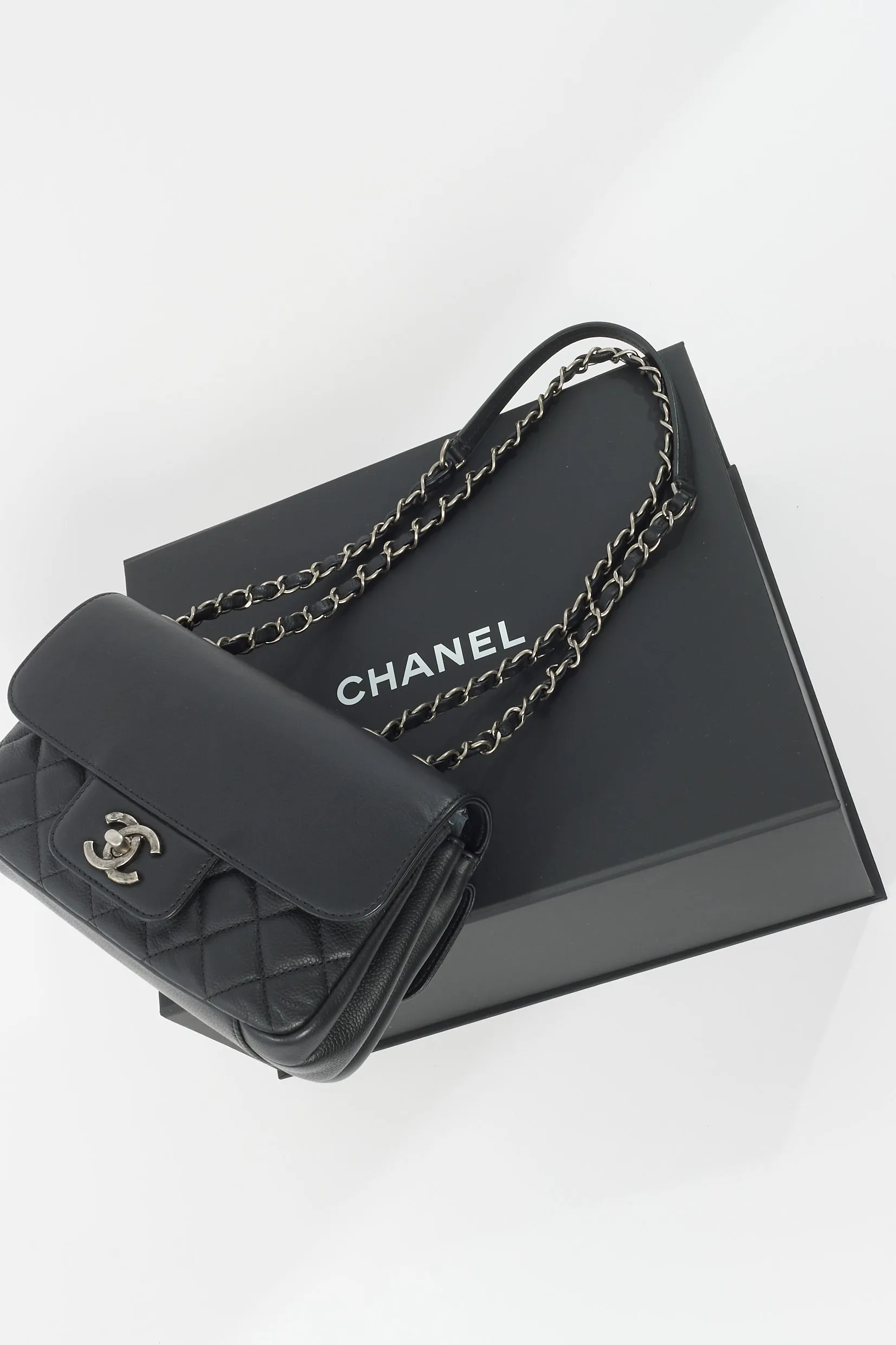 Chanel Black Leather "All About" Small Flap Bag
