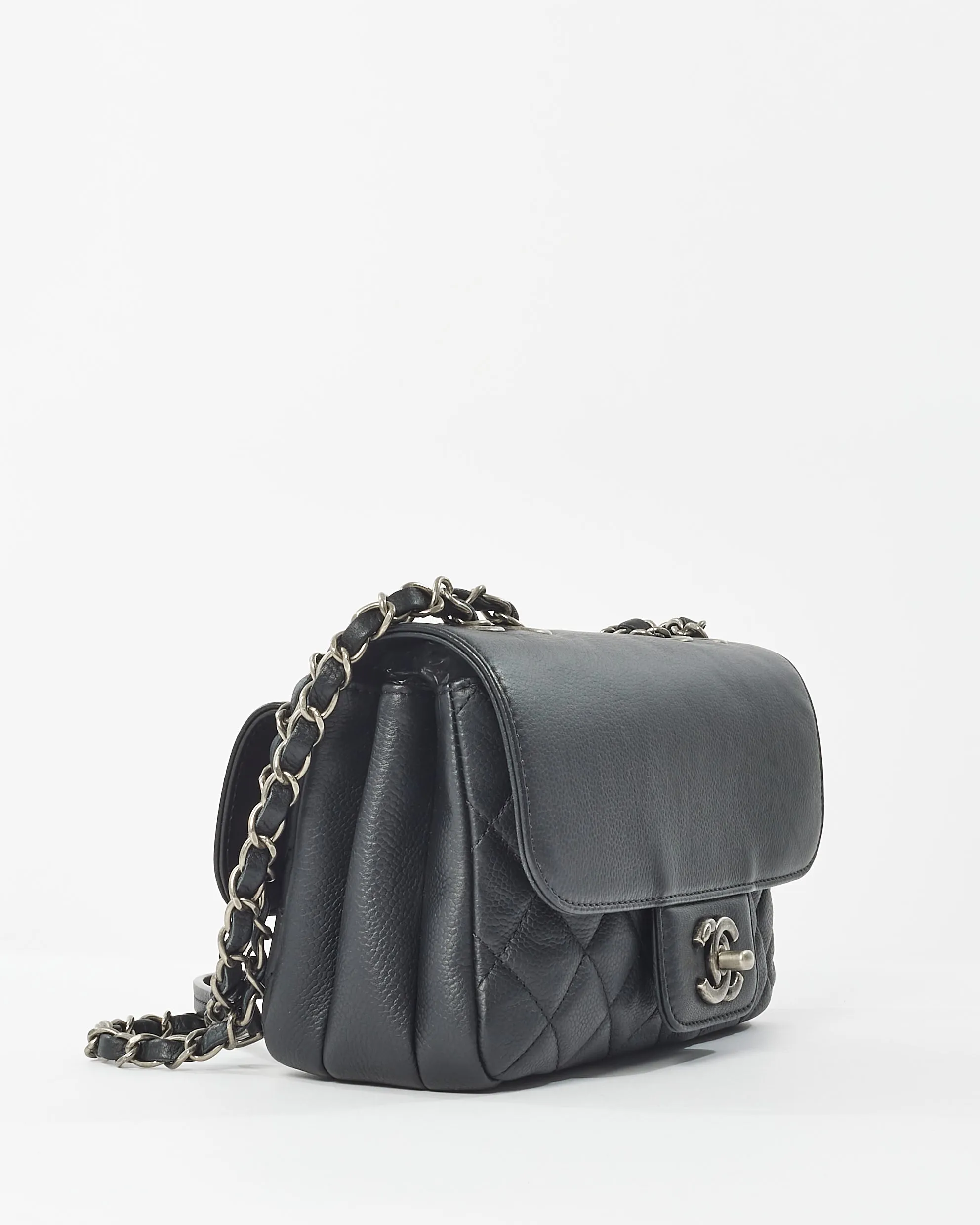 Chanel Black Leather "All About" Small Flap Bag