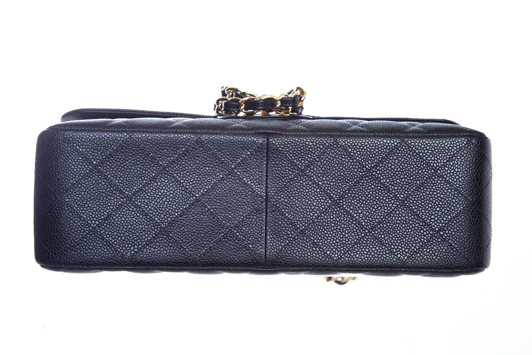 Chanel Black Quilted Caviar Double Flap Jumbo Handbag