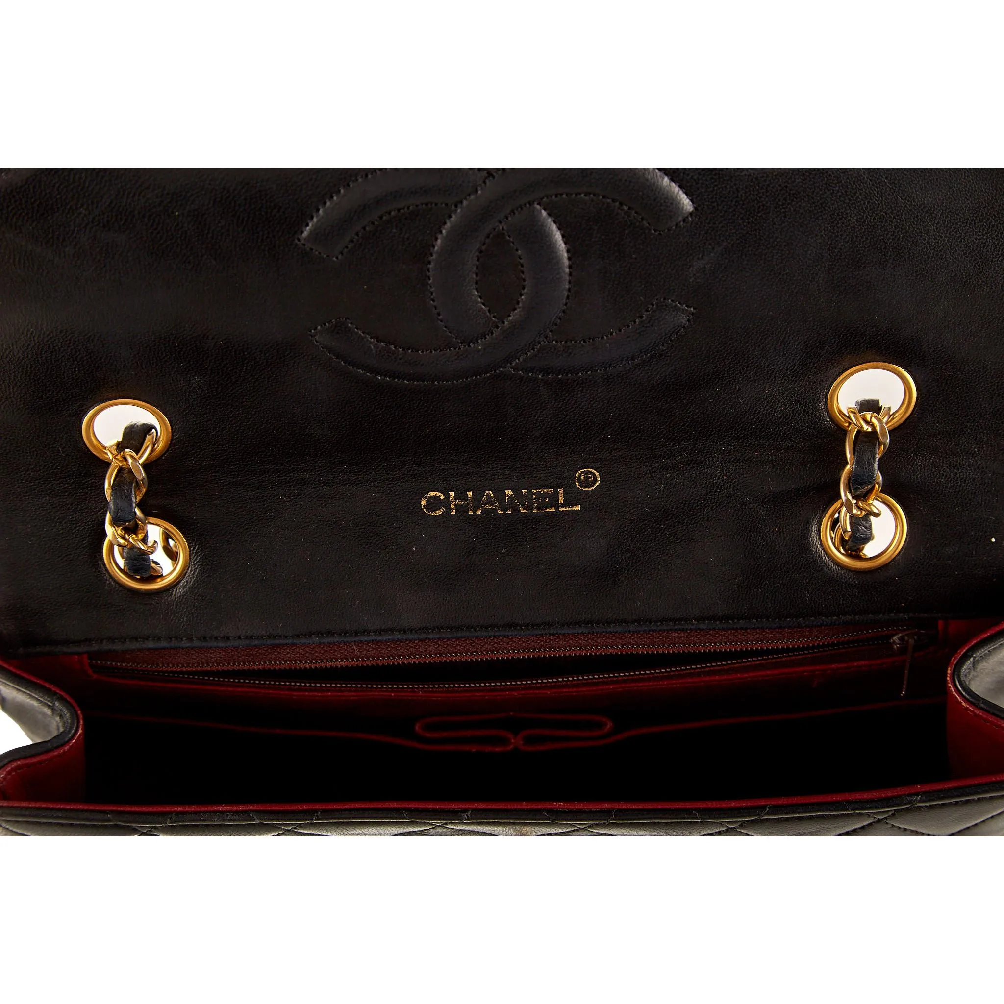 Chanel Black Quilted Logo Flap Bag