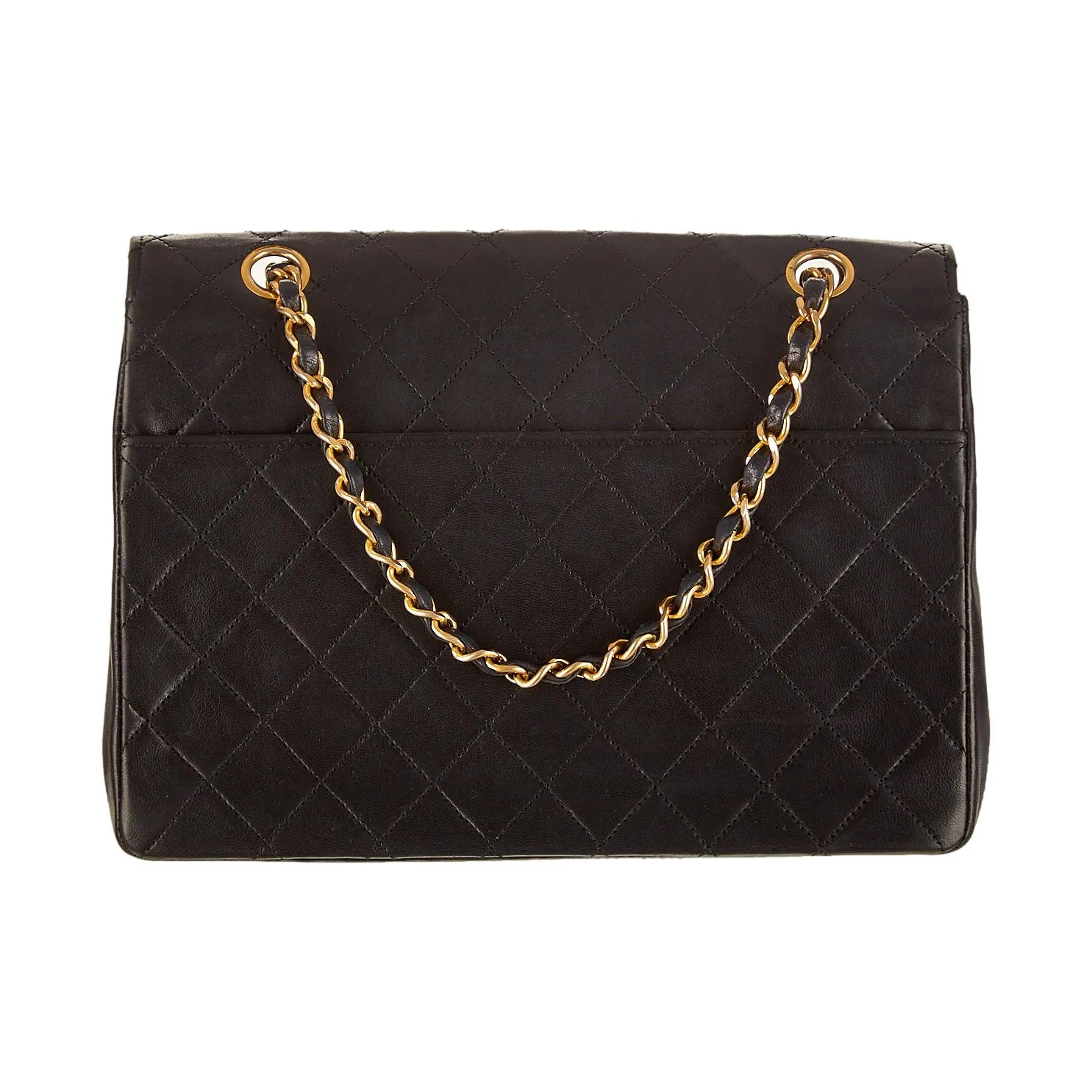 Chanel Black Quilted Logo Flap Bag
