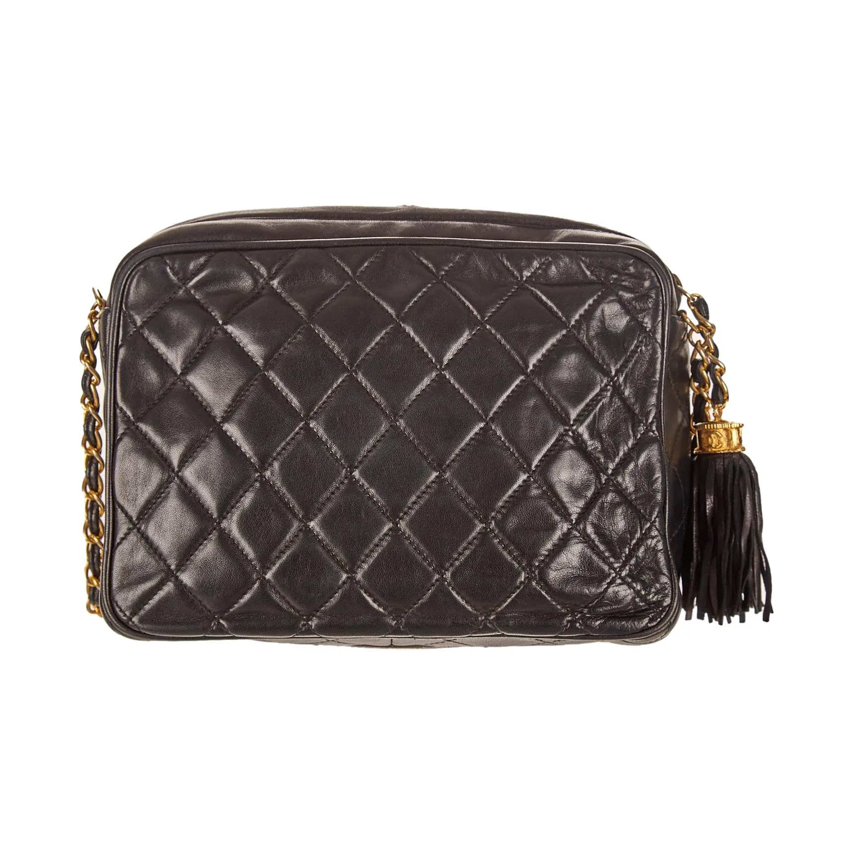 Chanel Black Quilted Tassel Shoulder Bag